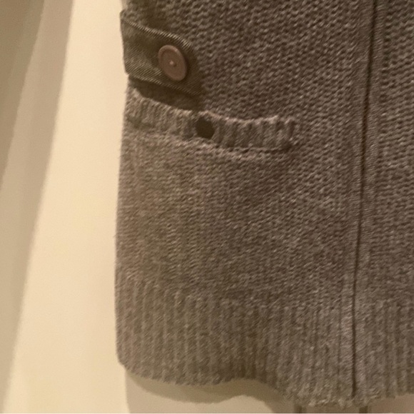 Nobis Cartigan Zip Up Grey Lambs Wool Knit with Tweed accents - Picture 7 of 16